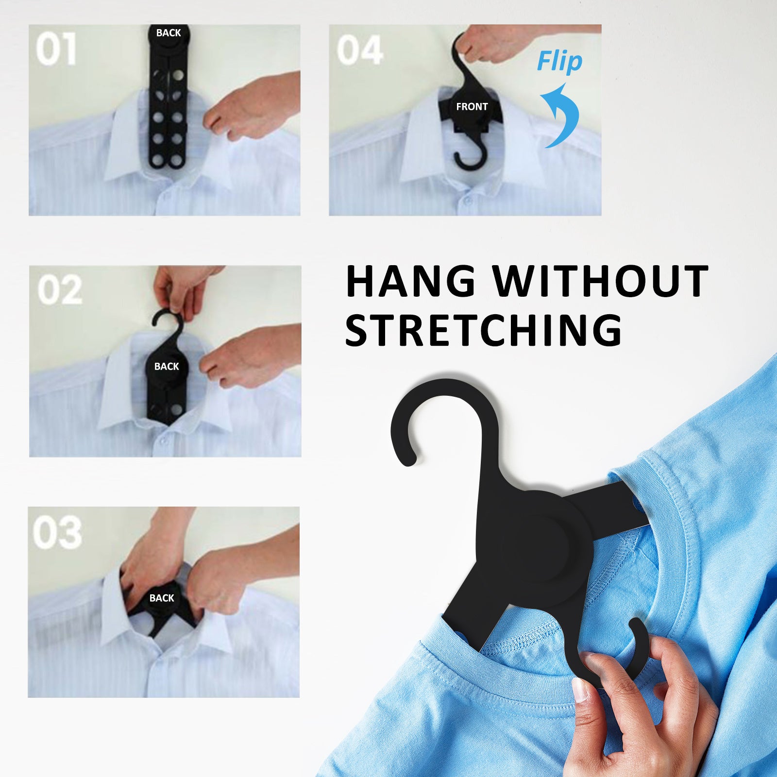 wing-50-set-black-plus-hanger-multiple-clothes-rack-organizer-foldable www.mallsonline.com.au
