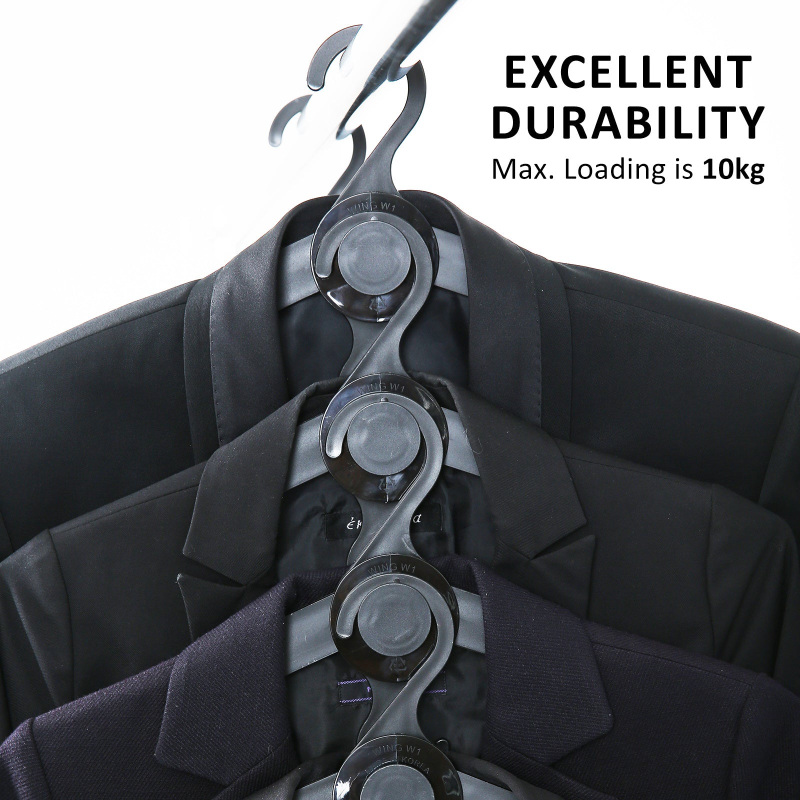 wing-50-set-black-plus-hanger-multiple-clothes-rack-organizer-foldable www.mallsonline.com.au