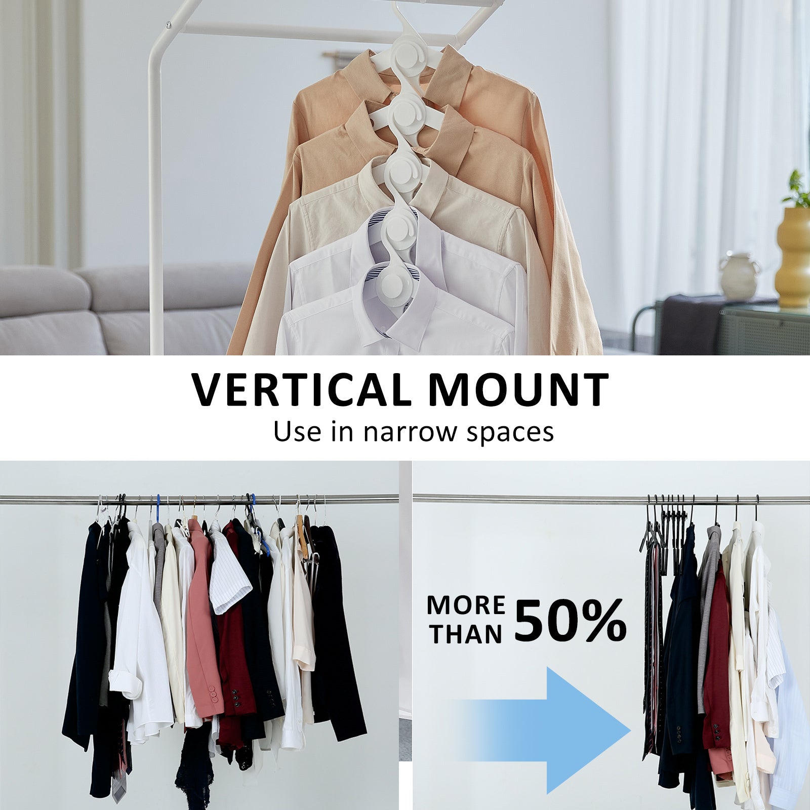 wing-50-set-white-plus-hanger-multiple-clothes-rack-organizer-foldable www.mallsonline.com.au