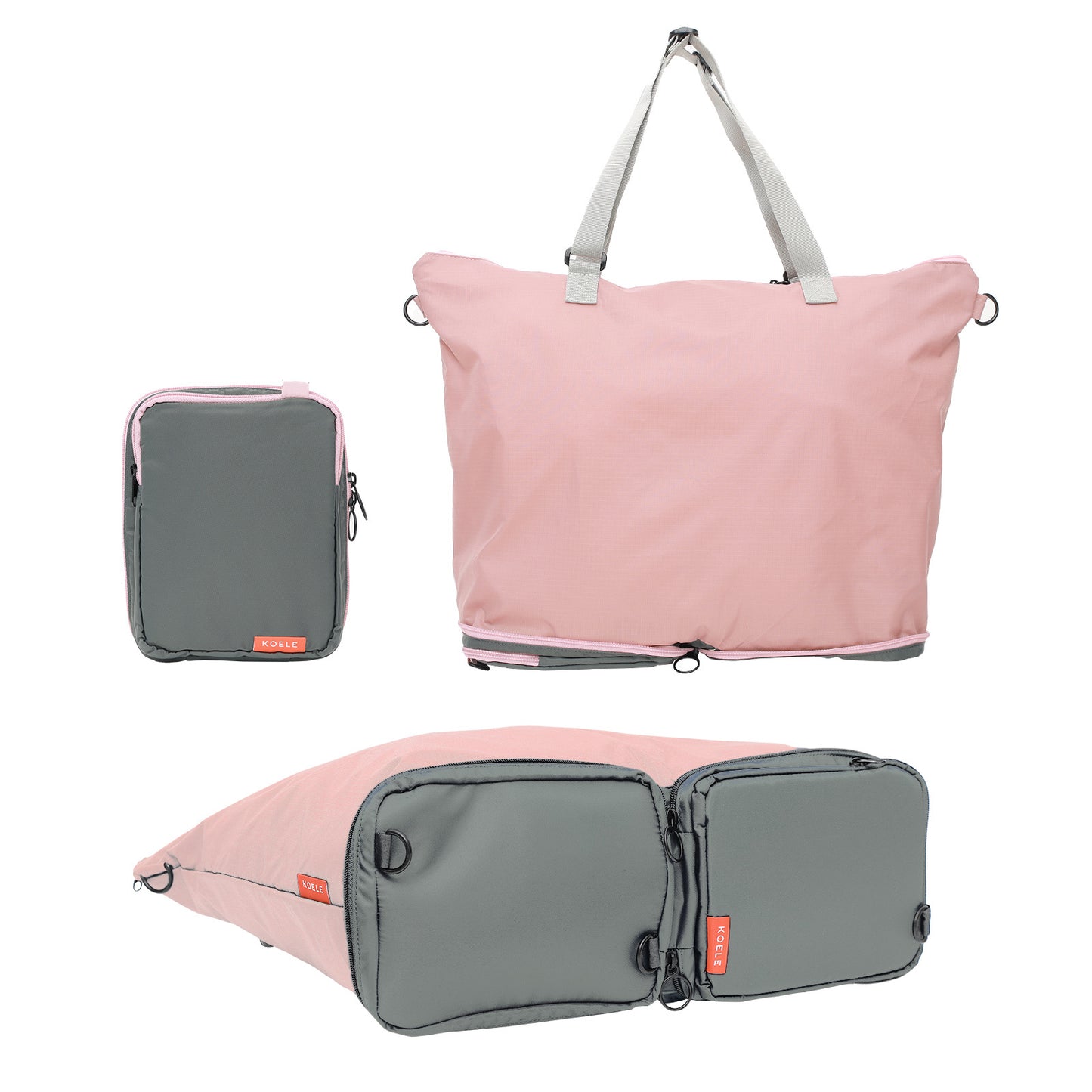 koele-pink-shopper-bag-tote-bag-foldable-travel-laptop-grocery-ko-dual at www.mallsonline.com.au