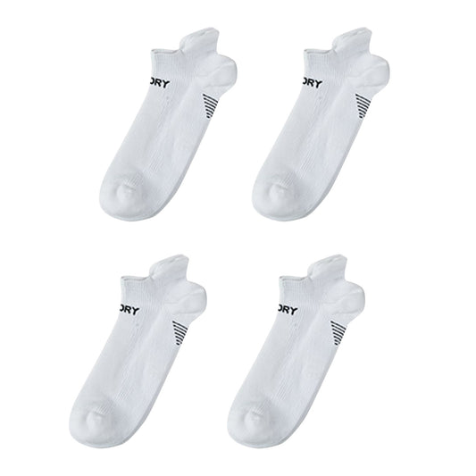 4X Rexy Seamless Sport Sneakers Socks Medium Non-Slip Heel Tab WHITE