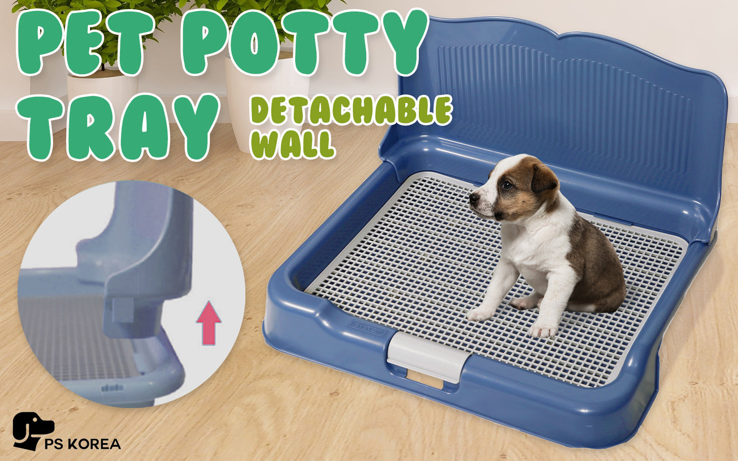 Dog Pet Potty Tray Training Toilet Detachable Wall T2 BLUE