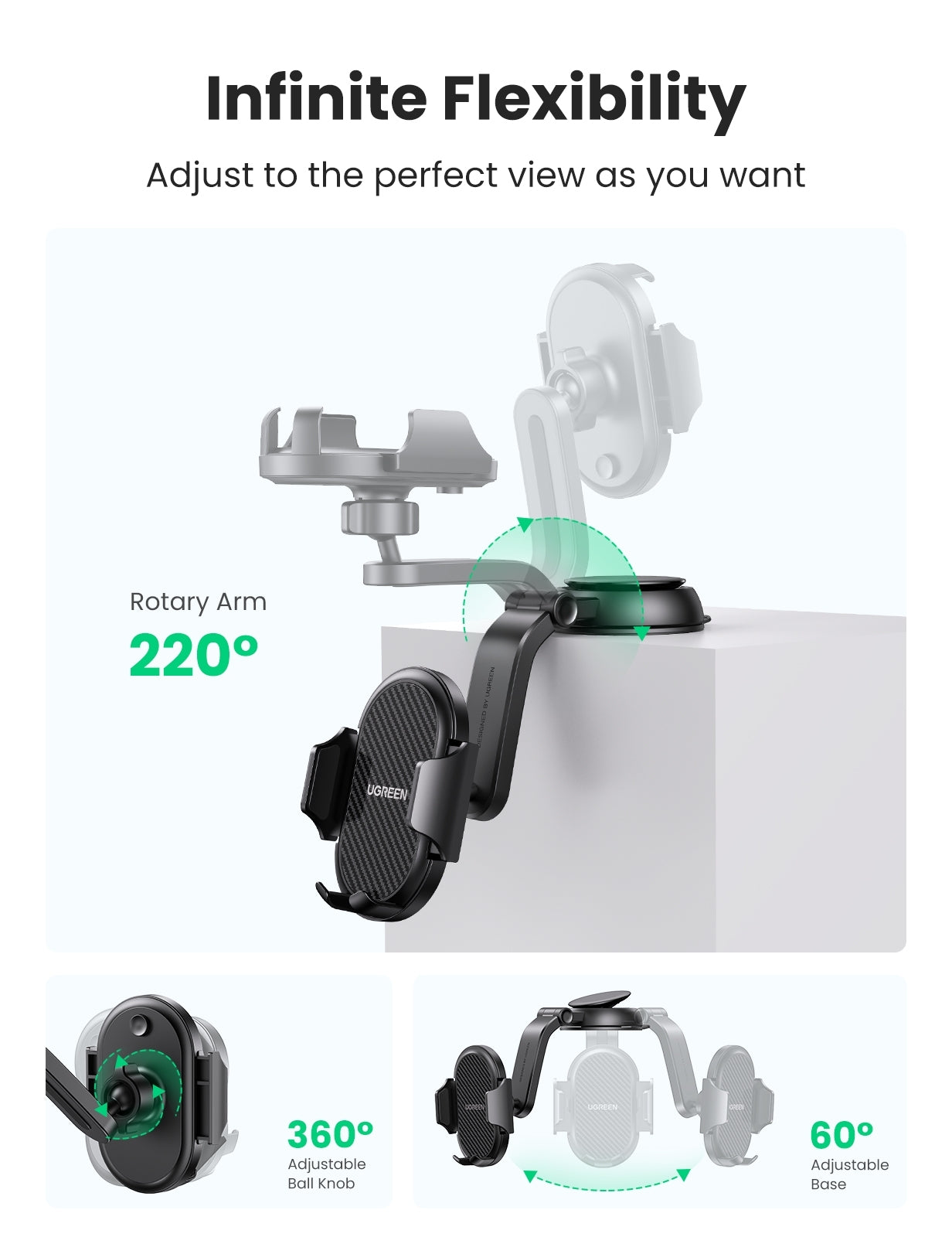 ugreen-20473-waterfall-shaped-suction-cup-phone-mount at www.mallsonline.com.au