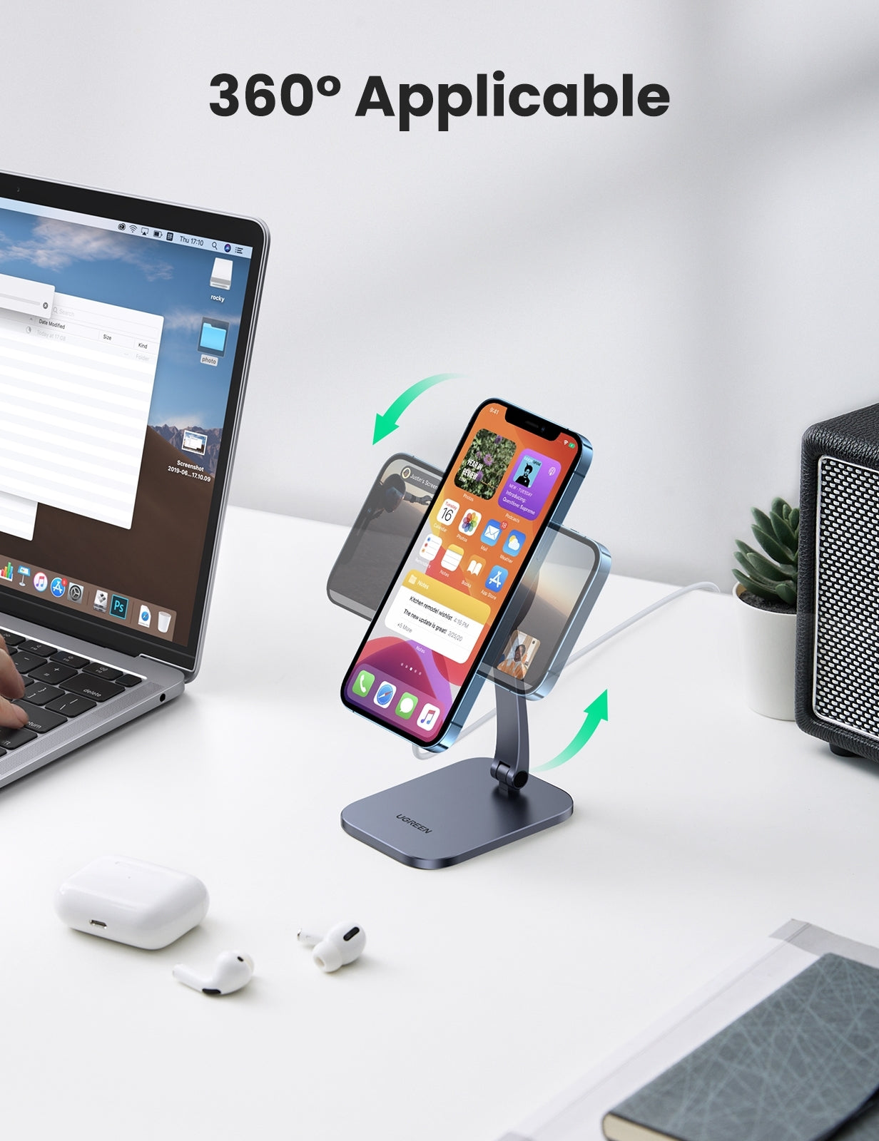 ugreen-40290-desk-adjustable-and-foldable-aluminum-magsafe-charging-stand at www.mallsonline.com.au