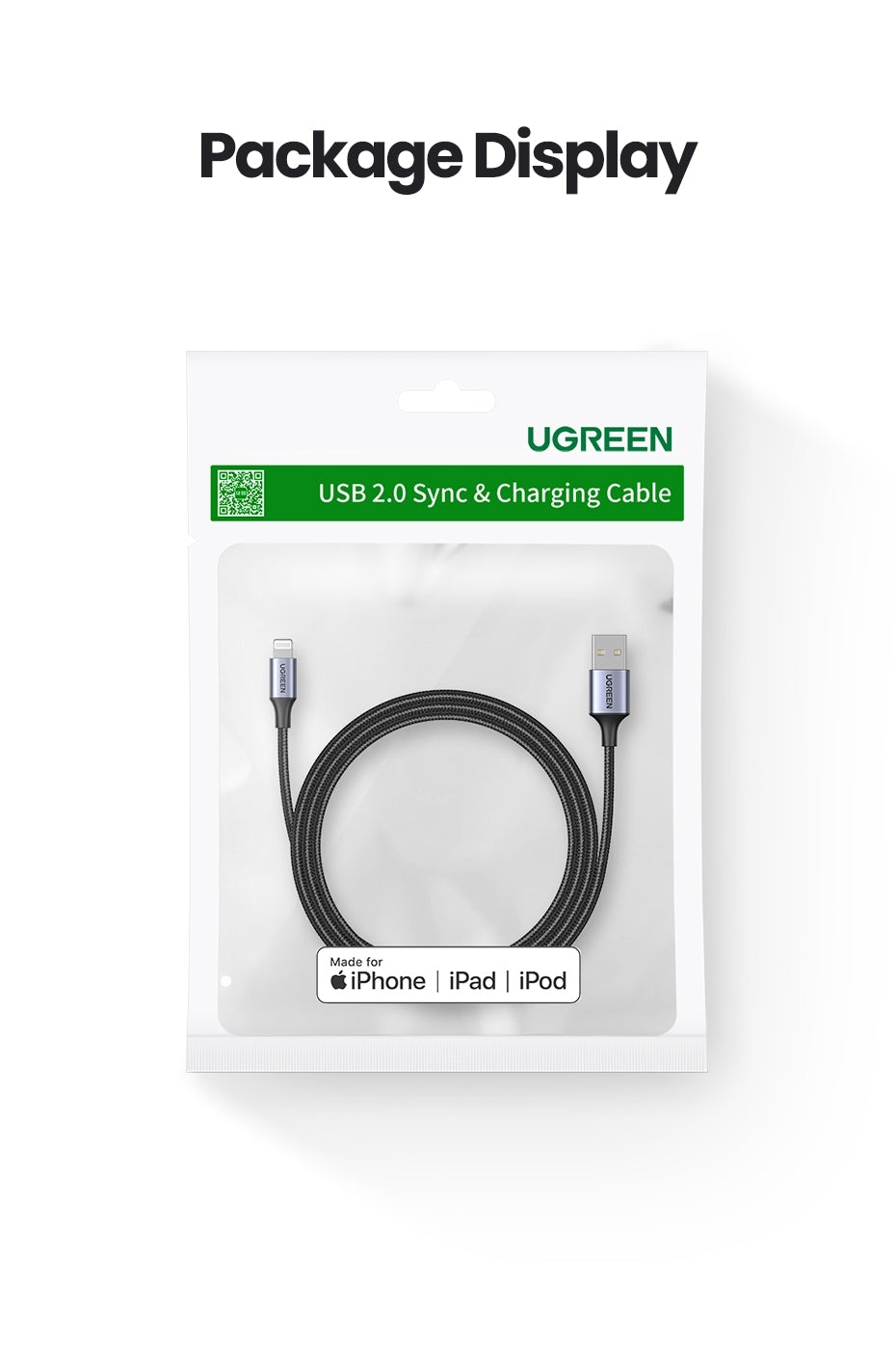 ugreen-60158-usb-a-to-8-pin-iphone-charging-cable-2m-black