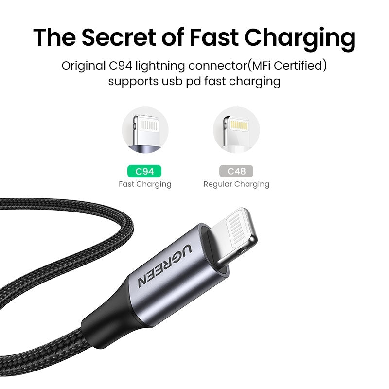 ugreen-60759-usb-c-to-iphone-8-pin-fast-charging-cable-1m at www.mallsonline.com.au