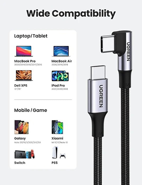 ugreen-70643-usb-c-to-angle-usb-c-cable-1m at www.mallsonline.com.au