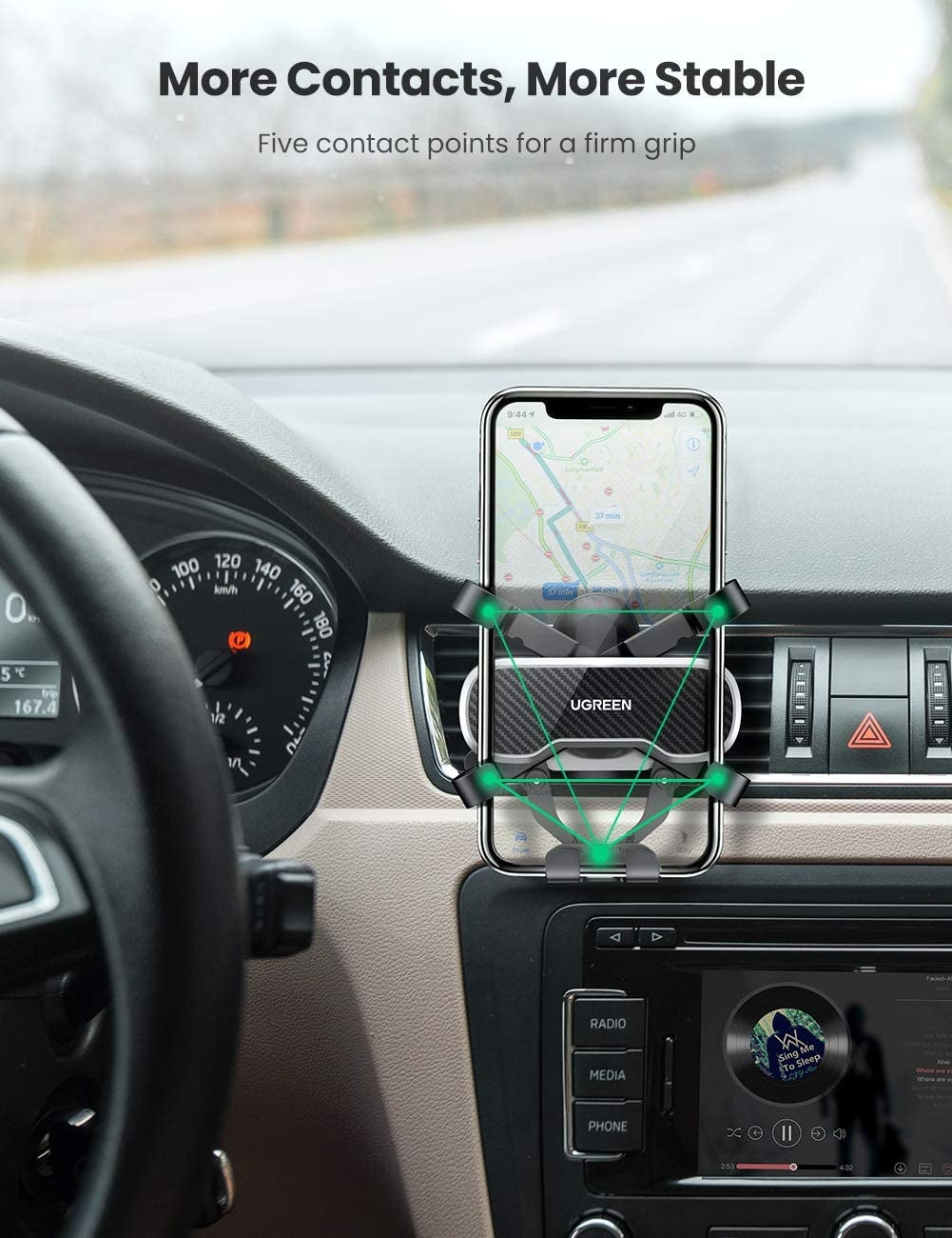 ugreen-80871-gravity-phone-holder-for-car-with-hook at www.mallsonline.com.au