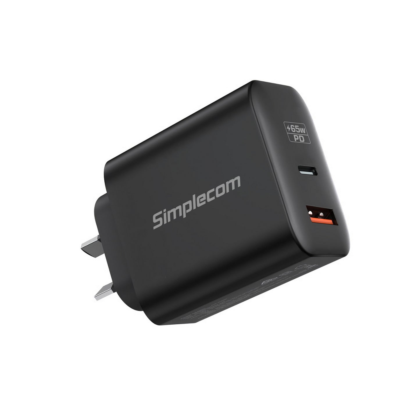 simplecom-cu265-dual-port-pd-65w-gan-fast-wall-charger-usb-c-usb-a-for-phone-laptop at www.mallsonline.com.au