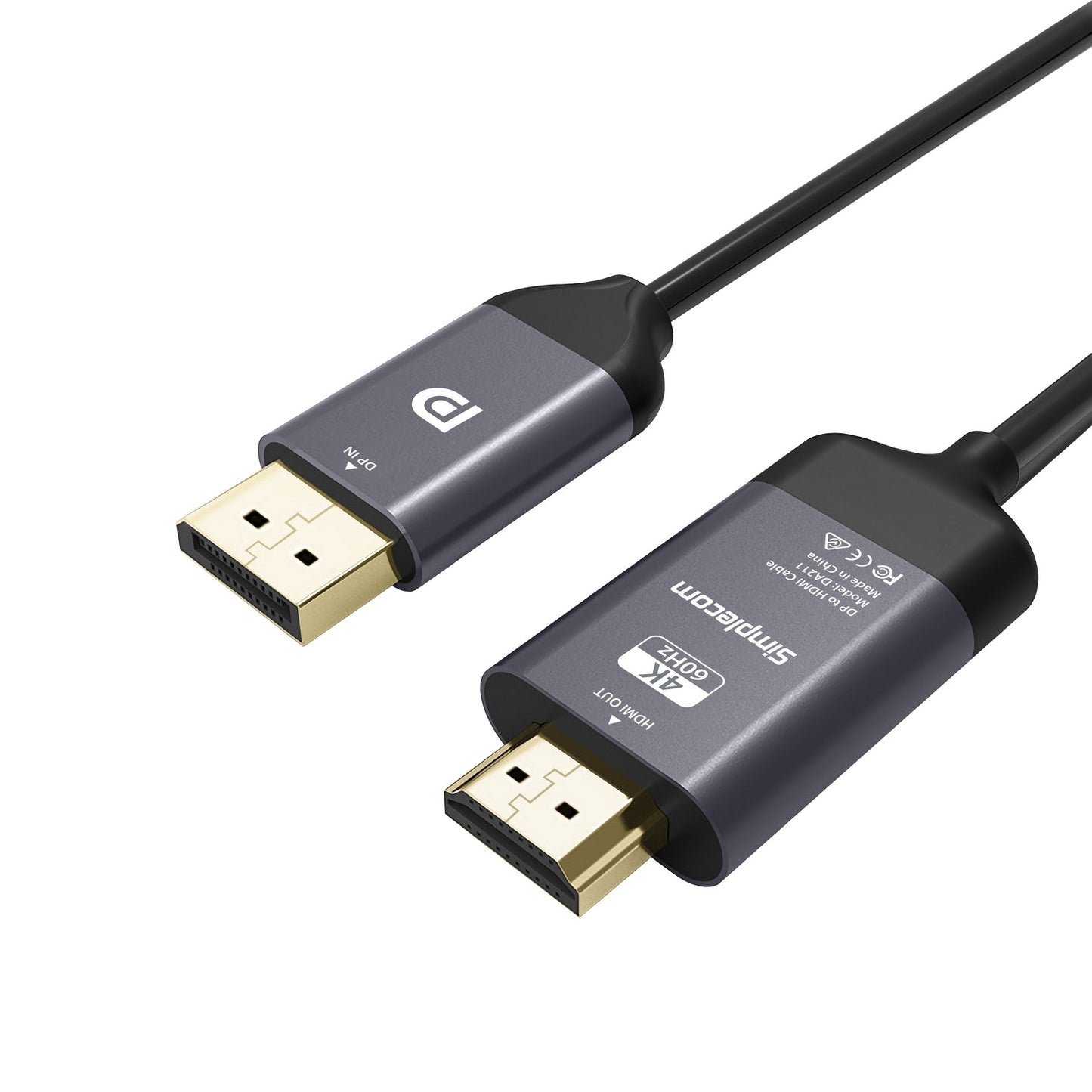 simplecom-da211-active-displayport-to-hdmi-2-0-cable-2m-4k-60hz