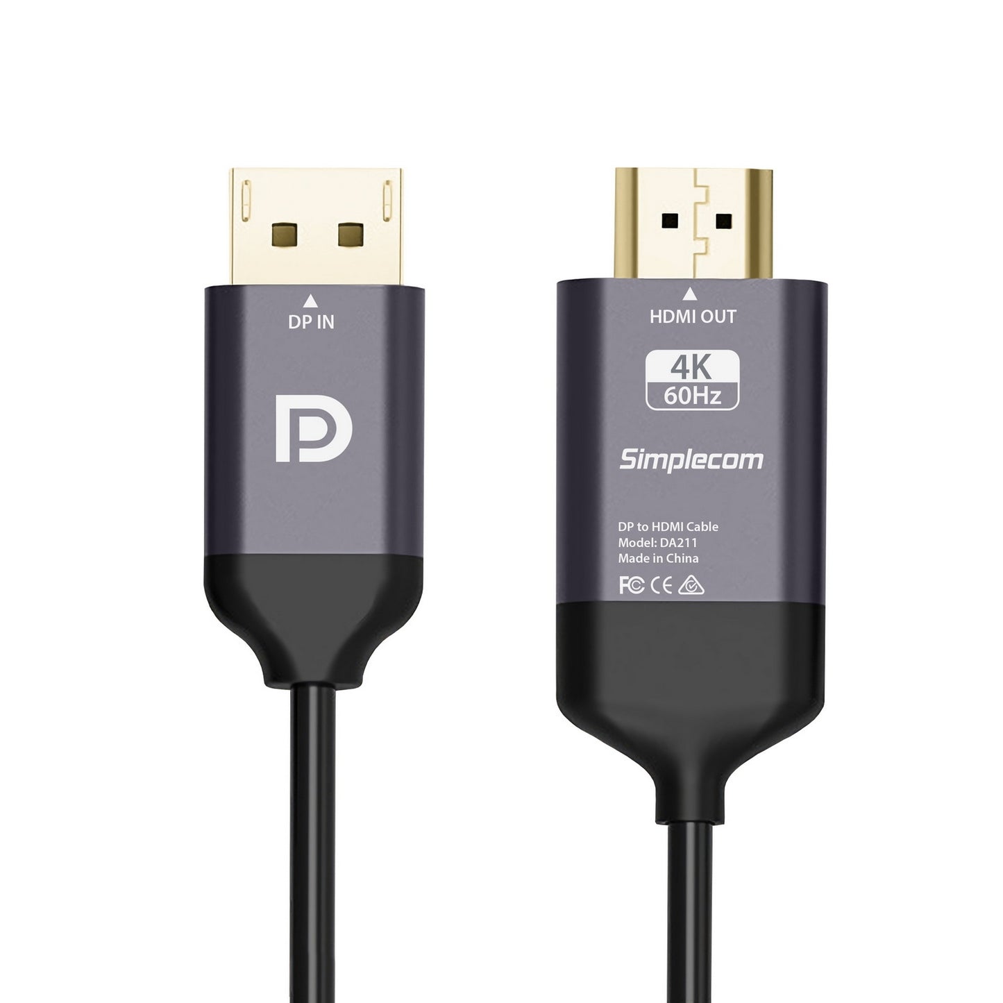 simplecom-da211-active-displayport-to-hdmi-2-0-cable-2m-4k-60hz