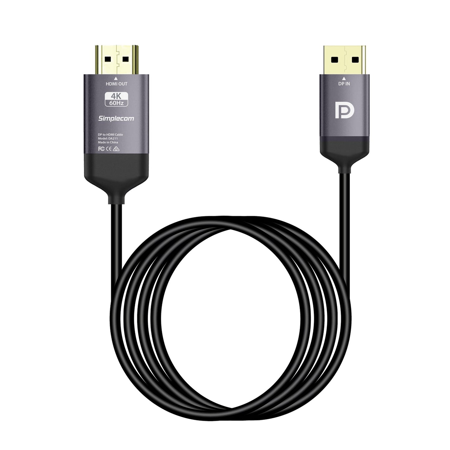 simplecom-da211-active-displayport-to-hdmi-2-0-cable-2m-4k-60hz