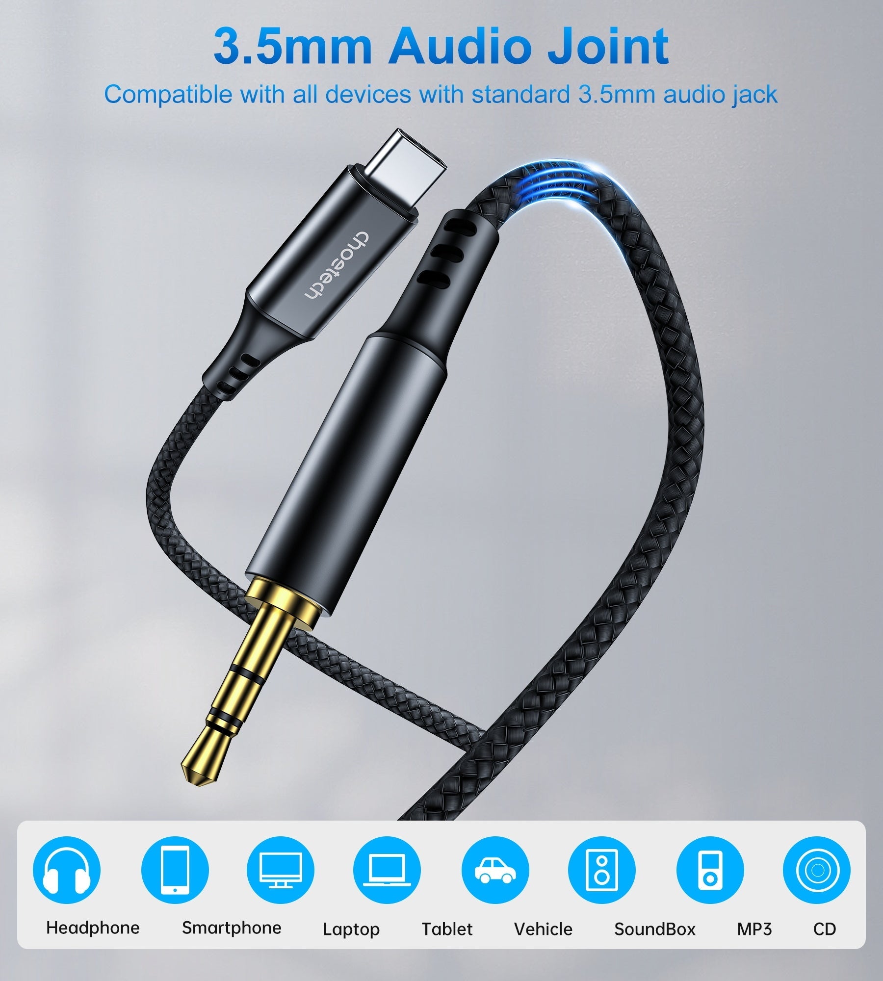 choetech-aux008-type-c-to-3-5mm-audio-cable-2m at www.mallsonline.com.au