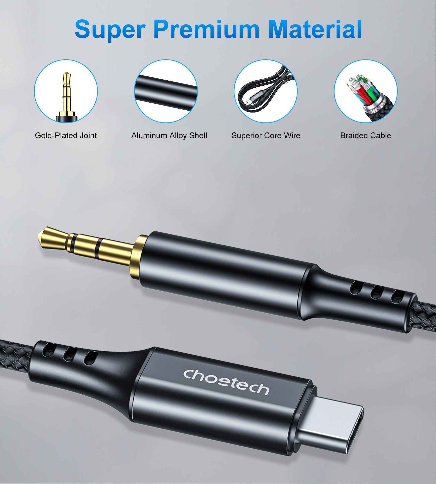 choetech-aux008-type-c-to-3-5mm-audio-cable-2m at www.mallsonline.com.au