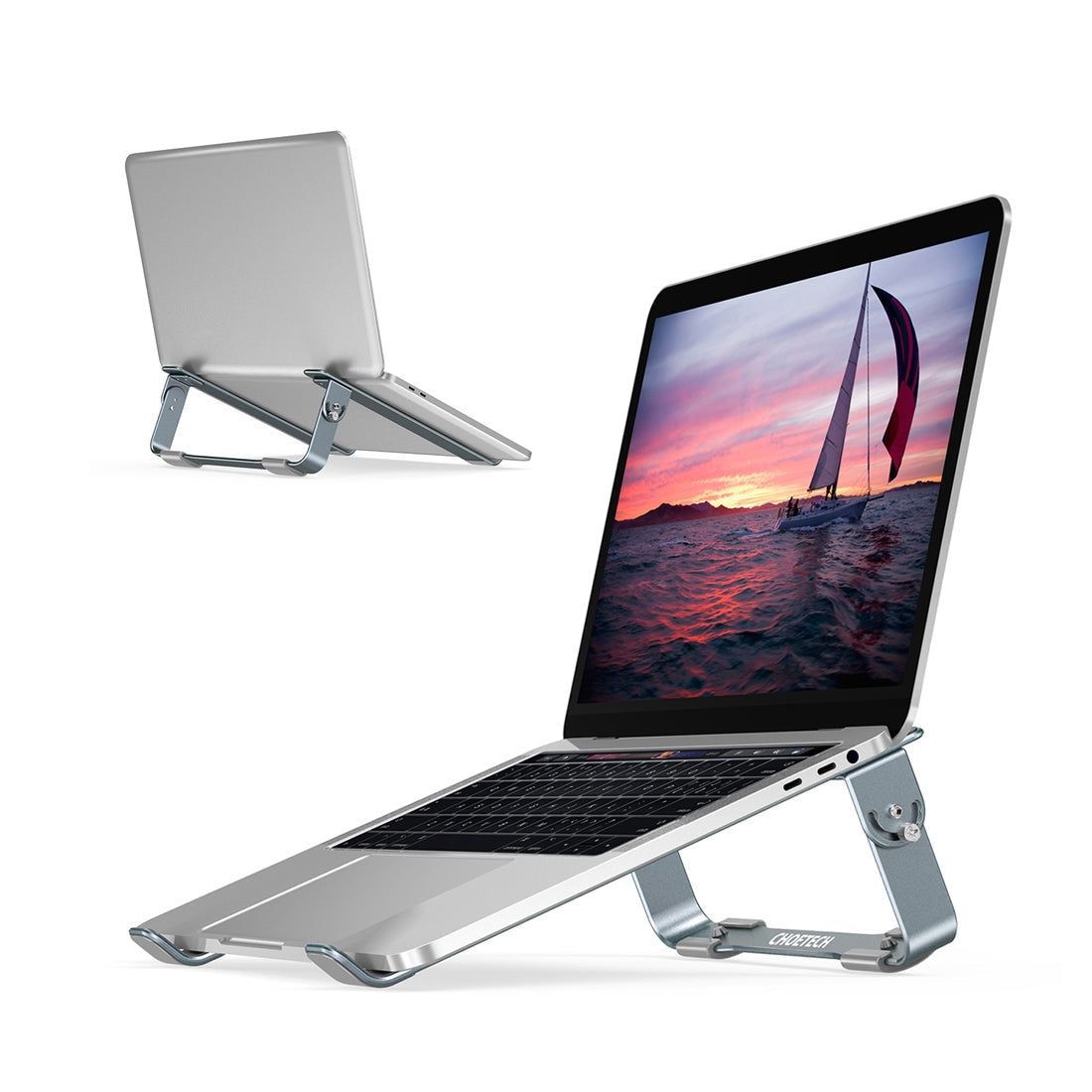 choetech-h033-detachable-aluminum-cooling-laptop-stand-grey