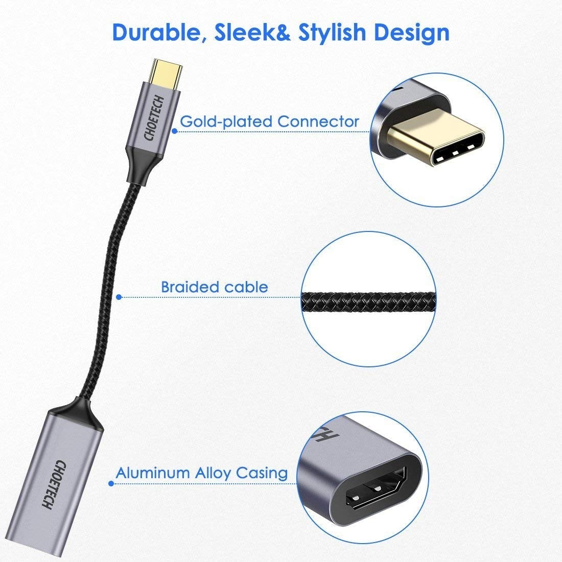 choetech-hub-h10-usb-c-to-hdmi-braided-cable-adapter at www.mallsonline.com.au