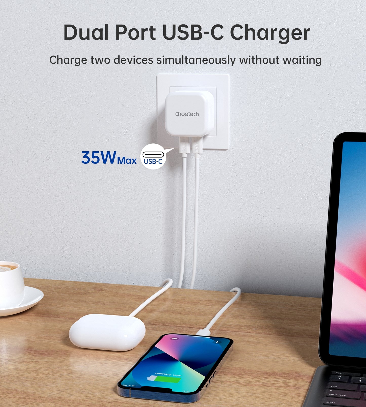 choetech-q5008-pd-35w-dual-usb-c-charger at www.mallsonline.com.au