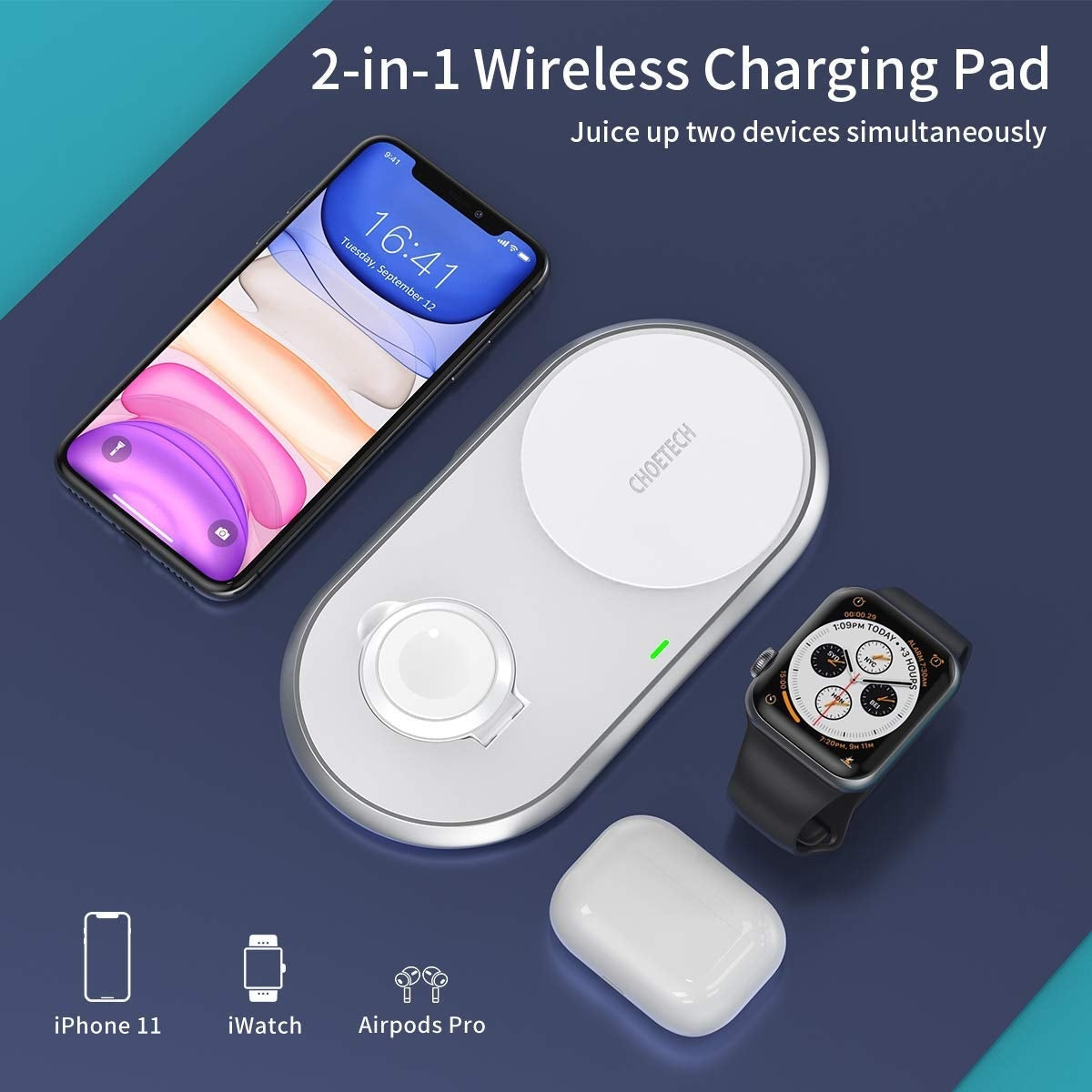 choetech-t317-2-in-1-dual-wireless-charger-pad-mfi-certified at www.mallsonline.com.au