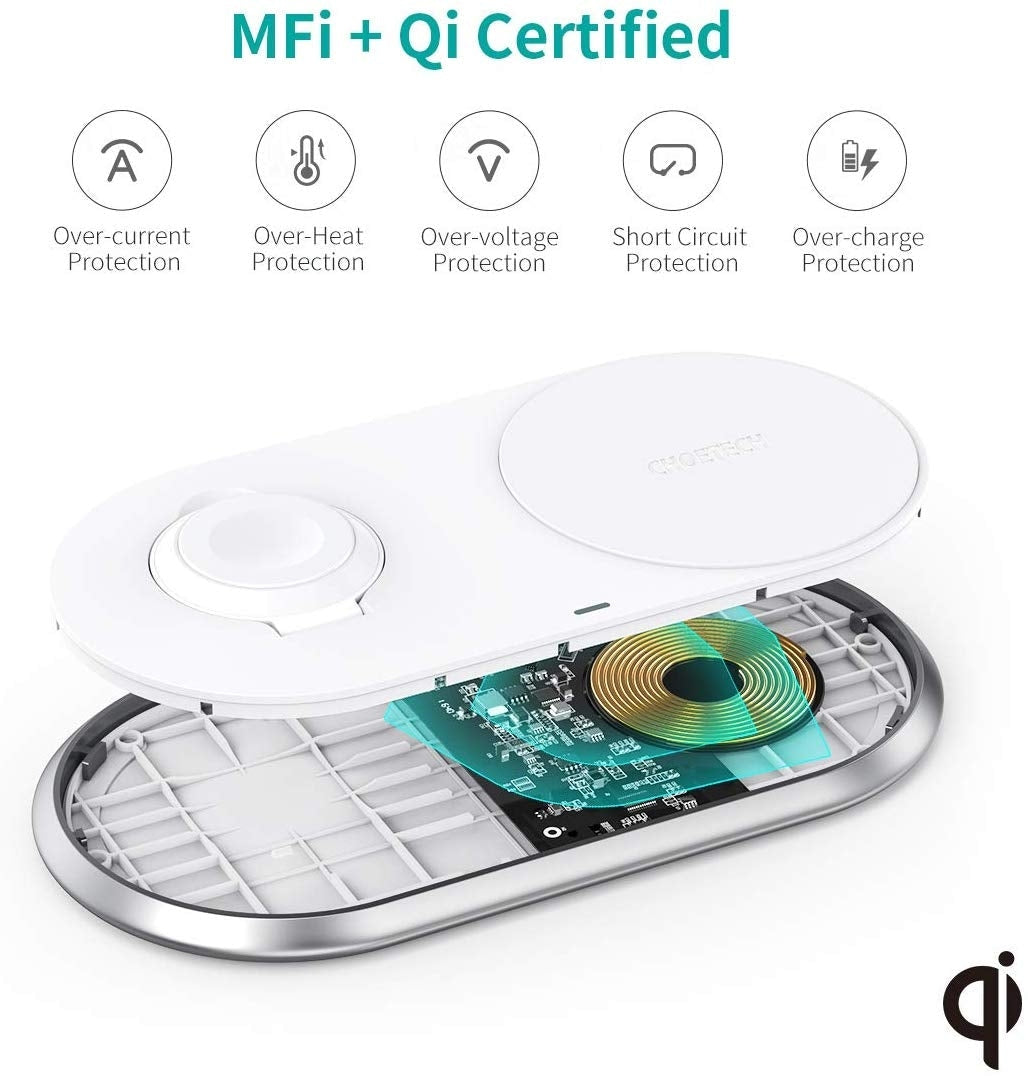 choetech-t317-2-in-1-dual-wireless-charger-pad-mfi-certified at www.mallsonline.com.au