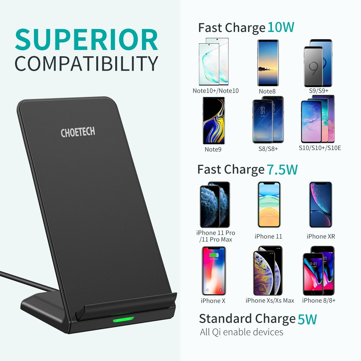 choetech-t524s-10w-7-5w-fast-wireless-charging-stand-with-ac-adapter at www.mallsonline.com.au