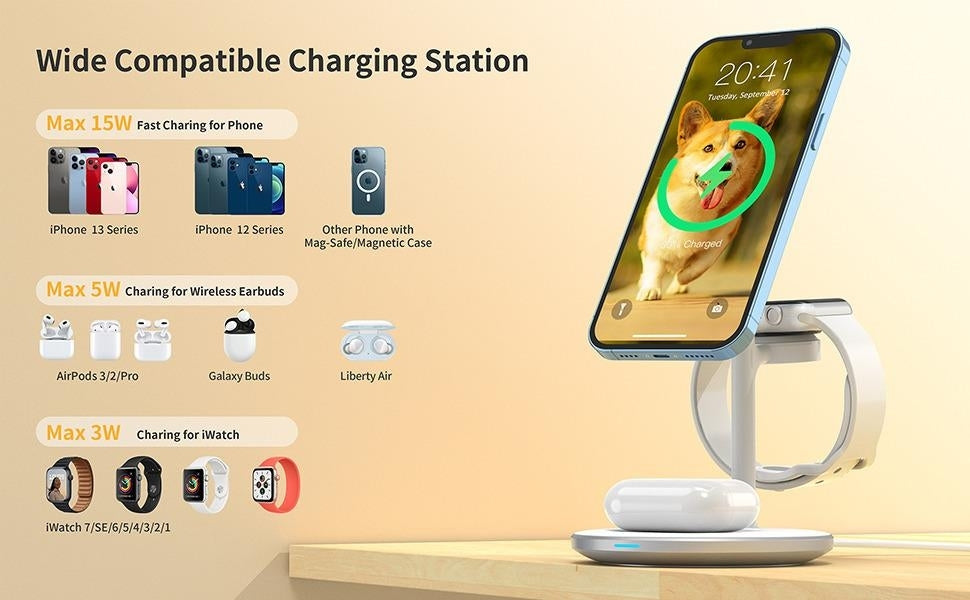 choetech-t585-f-3-in-1-wireless-charging-station-dock at www.mallsonline.com.au