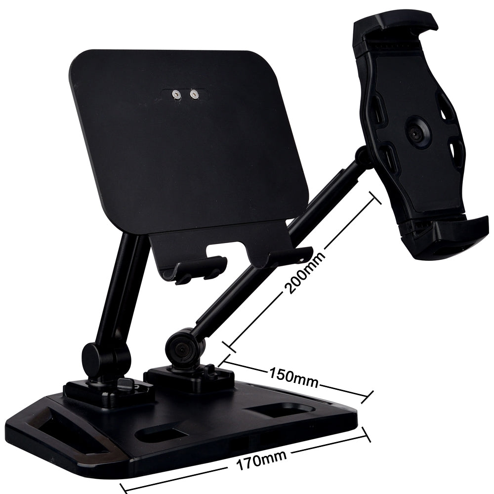 universal-and-adjustable-double-arm-stand-holder-black at www.mallsonline.com.au