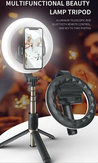 teq-q07-bluetooth-ring-light-selfie-stick-tripod-stand at www.mallsonline.com.au