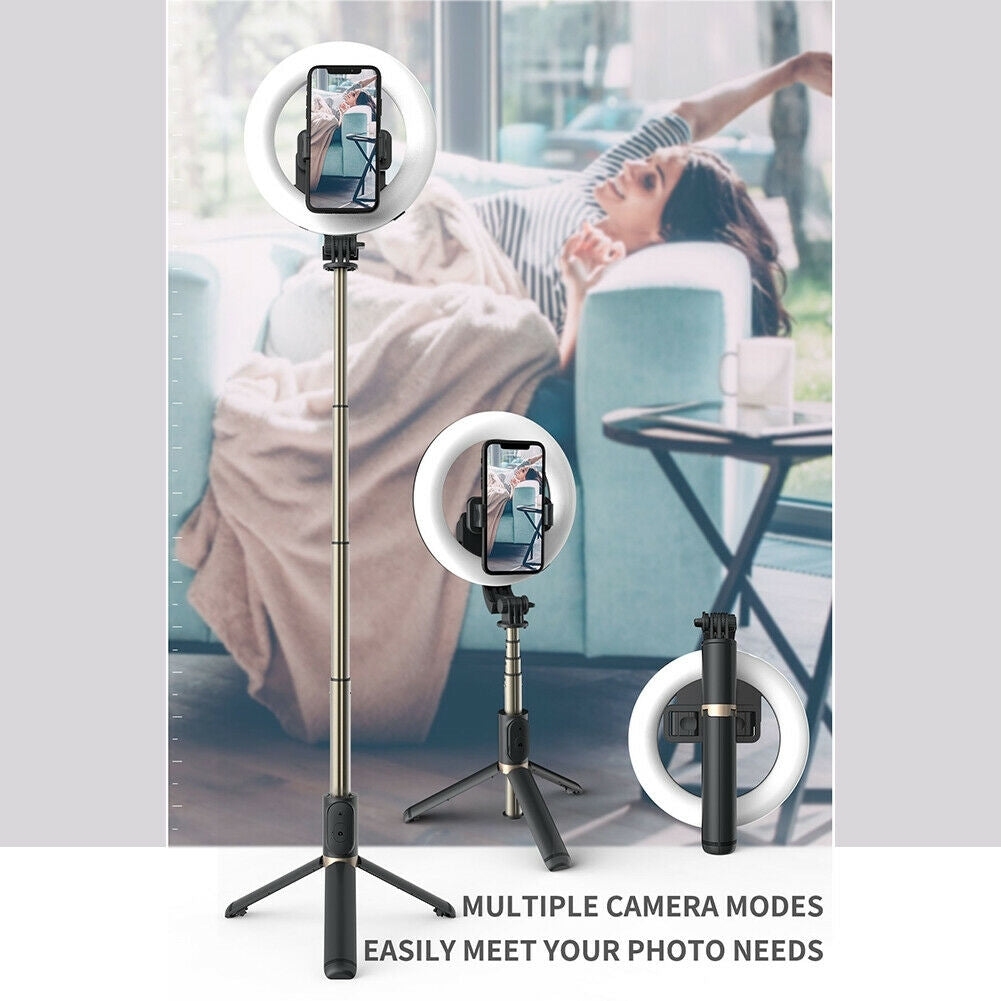 teq-q07-bluetooth-ring-light-selfie-stick-tripod-stand at www.mallsonline.com.au