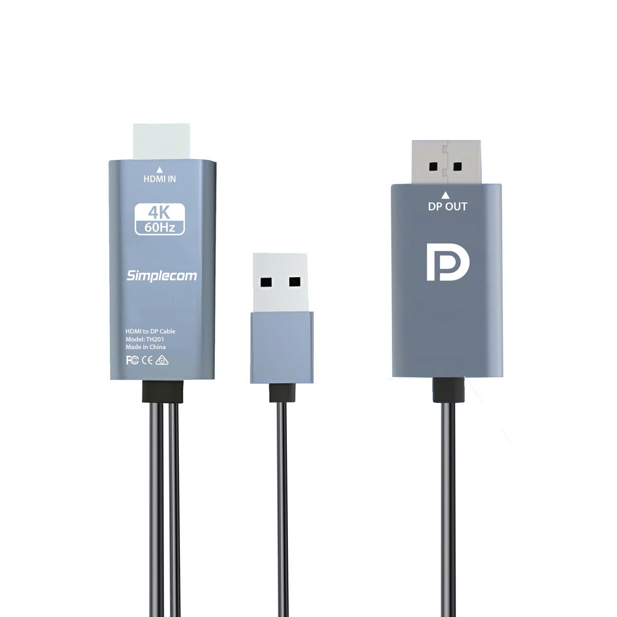 simplecom-th201-hdmi-to-displayport-active-converter-cable-4k-60hz-usb-powered-2m at www.mallsonline.com.au