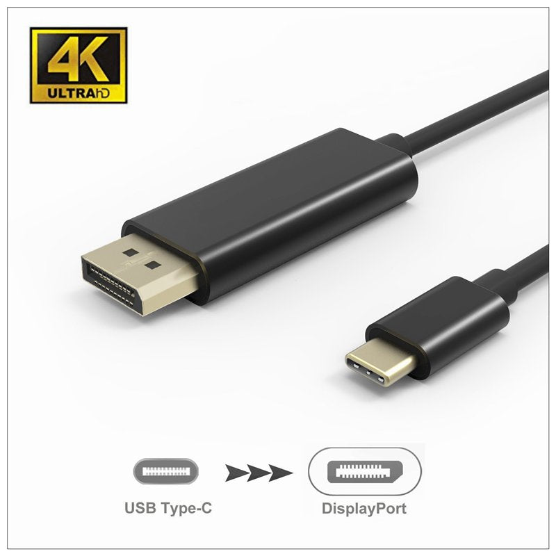 1.8M Type C USB-C Thunderbolt 3 to Display port DP Cable Male to Male Converter