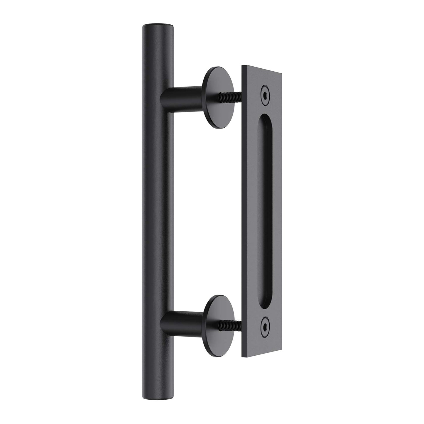 30cm-pull-and-flush-barn-door-handle-square-handles-set-of-frosted-black-surface-round at www.mallsonline.com.au