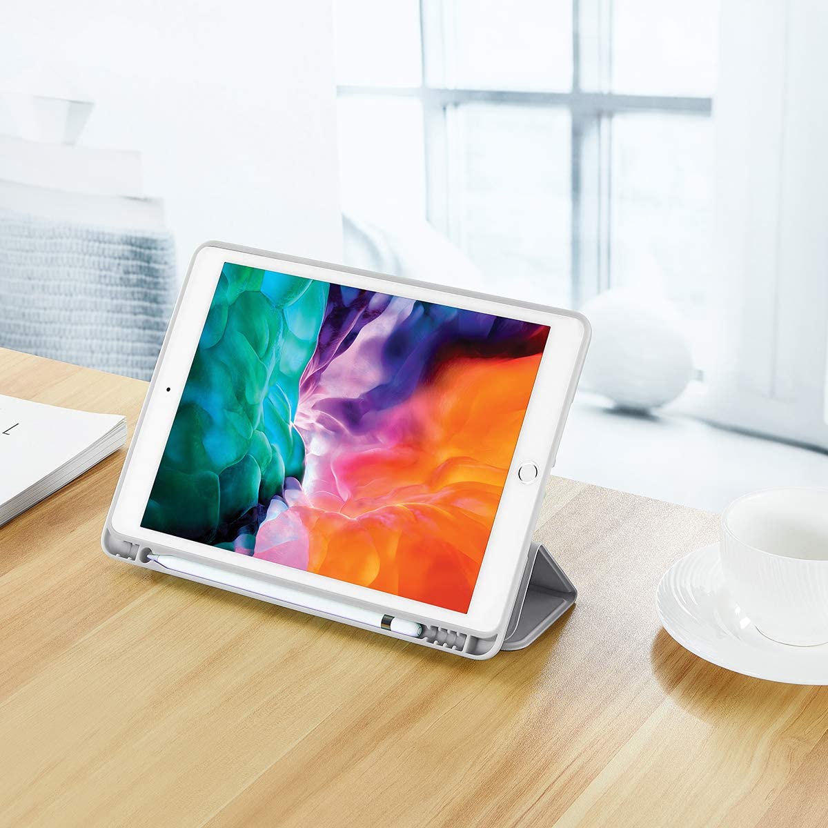 ipad-10-2-2019-7th-pencil-holder-slim-smart-tpu-soft-case-grey at www.mallsonline.com.au