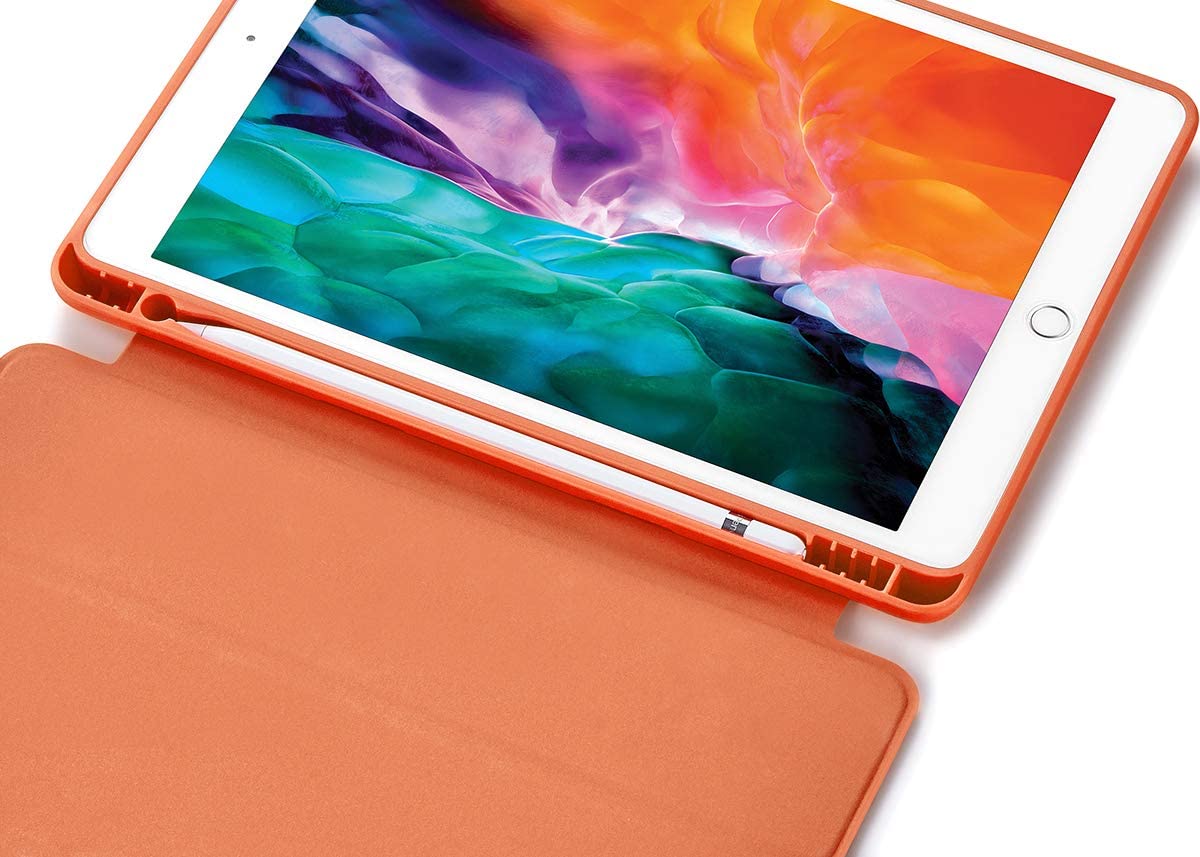 ipad-10-2-2019-7th-pencil-holder-slim-smart-tpu-soft-case-orange