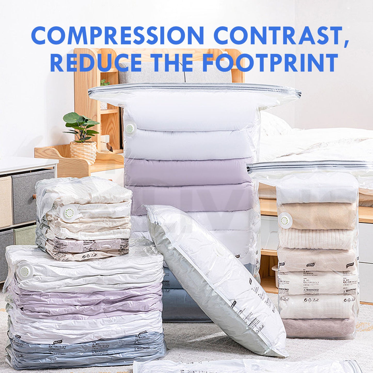 A+Living Vacuum Compression Clothing Quilt Capacity Finishing Household Storage Bag M