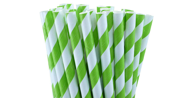 50-pack-green-white-drinking-straws-biodegradable-eco-paper-birthday-party-event-bistro-bar-cafe-take-away