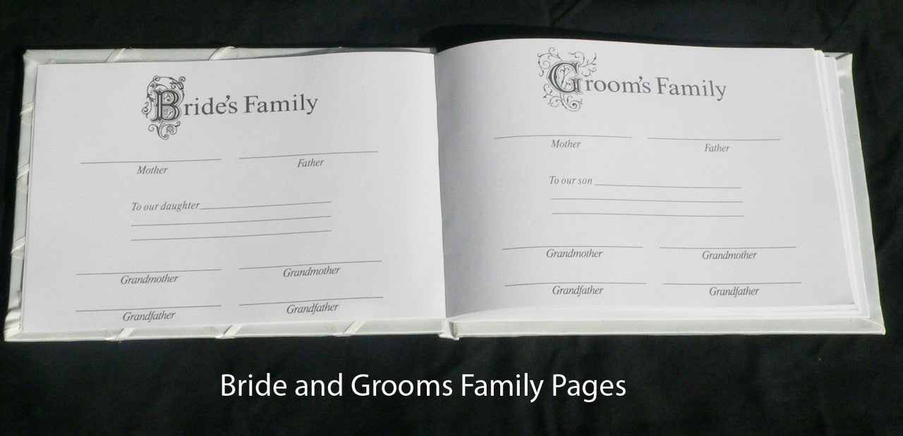 white-wedding-guest-book-register-with-silver-pen-matching-stand-set-36-lined-pages-white-ribbon-and-diamante-bow-cover www.mallsonline.com.au