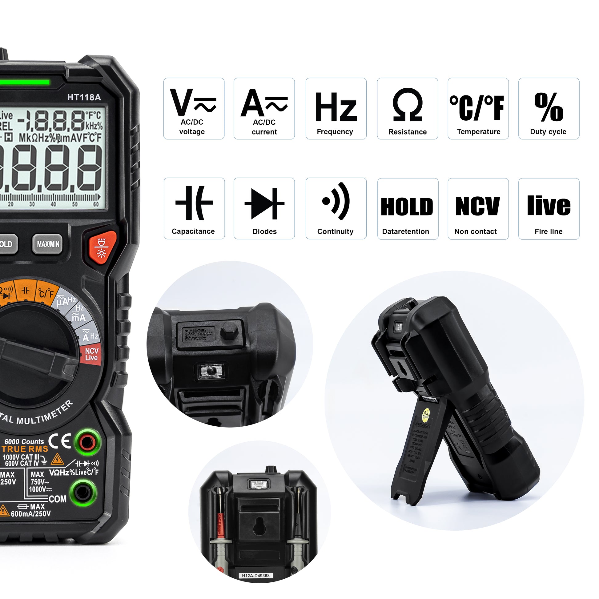 kaiweets-digital-multimeter-trms-6000-counts-voltmeter-auto-ranging-fast-accurately-measures-voltage-current-amp-resistance-diodes-continuity-duty-cycle-capacitance-temperature-for-automotive www.mallsonline.com.au