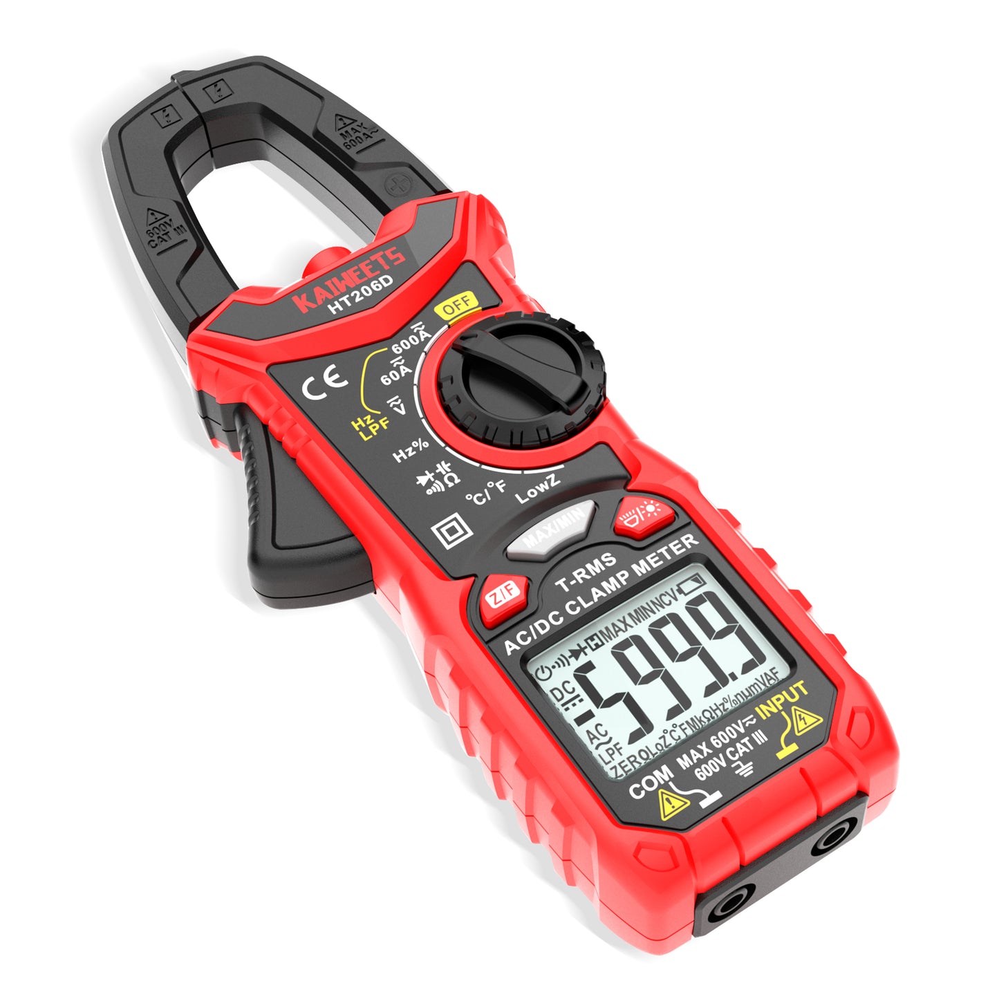 kaiweets-ht206d-digital-clamp-meter-t-rms-6000-counts-multimeter-voltage-tester-auto-ranging-measures-current-voltage-temperature-capacitance-resistance-diodes-continuity-duty-cycle-ac-dc-current www.mallsonline.com.au