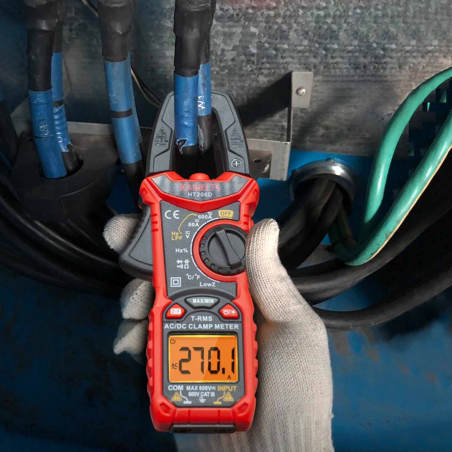 kaiweets-ht206d-digital-clamp-meter-t-rms-6000-counts-multimeter-voltage-tester-auto-ranging-measures-current-voltage-temperature-capacitance-resistance-diodes-continuity-duty-cycle-ac-dc-current www.mallsonline.com.au
