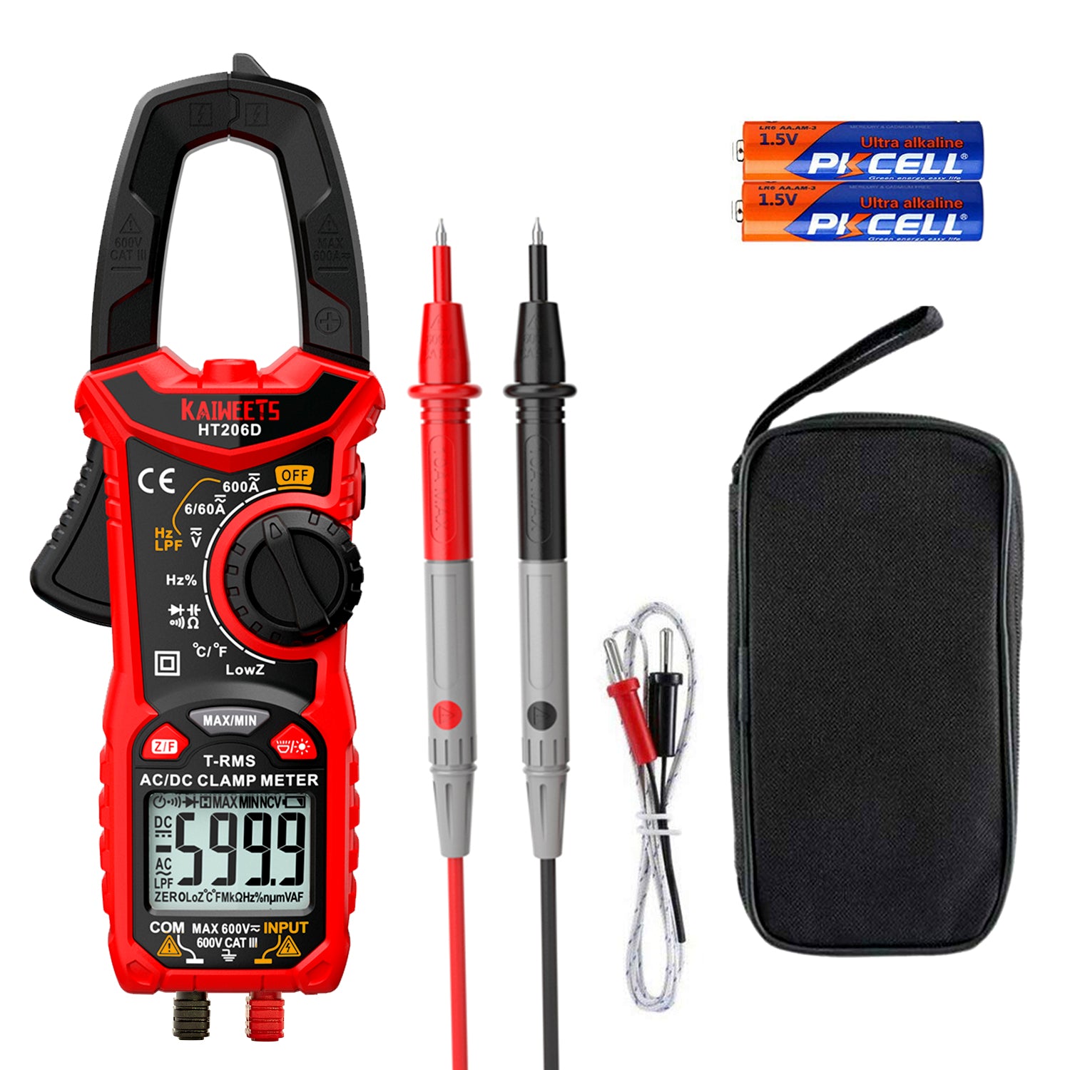 kaiweets-ht206d-digital-clamp-meter-t-rms-6000-counts-multimeter-voltage-tester-auto-ranging-measures-current-voltage-temperature-capacitance-resistance-diodes-continuity-duty-cycle-ac-dc-current www.mallsonline.com.au