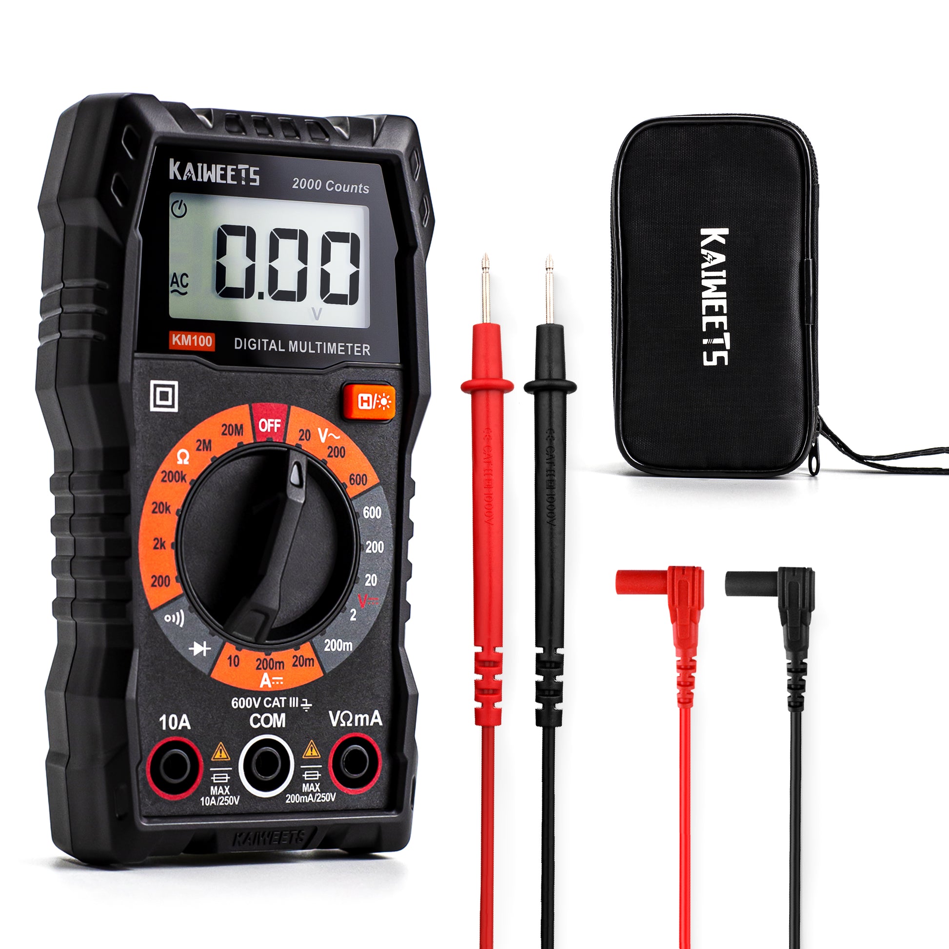kaiweets-digital-multimeter-with-case-dc-ac-voltmeter-ohm-volt-amp-test-meter-and-continuity-test-diode-voltage-tester-for-household-outlet-automotive-battery-test-anti-burn-with-double-fuses www.mallsonline.com.au