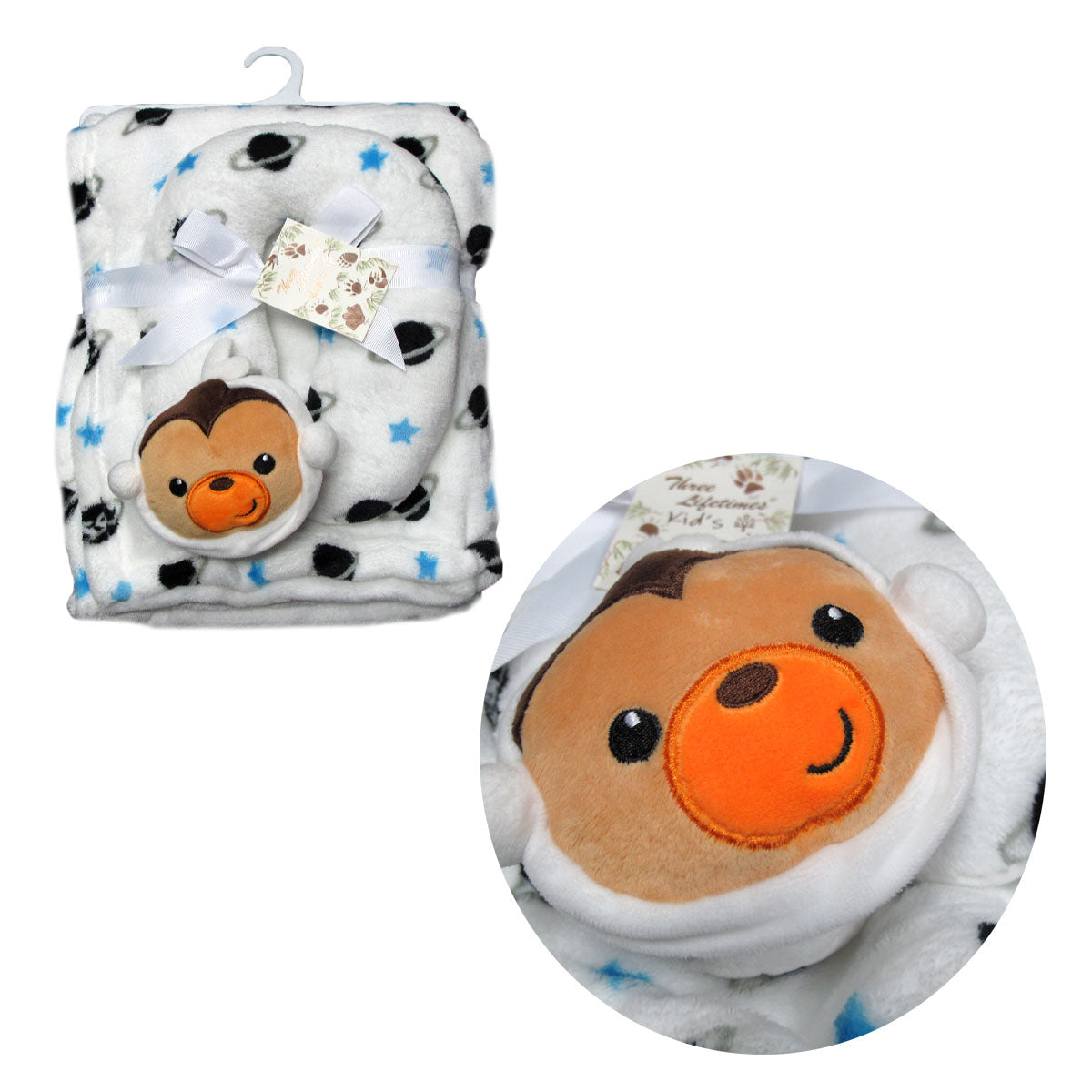 baby-animal-coral-fleece-blanket-pillow-monkey at www.mallsonline.com.au