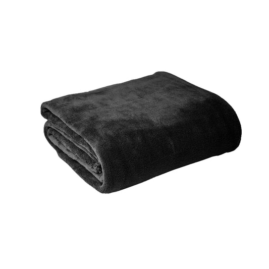 hotel-living-super-soft-coral-fleece-blanket-single-charcoal at www.mallsonline.com.au