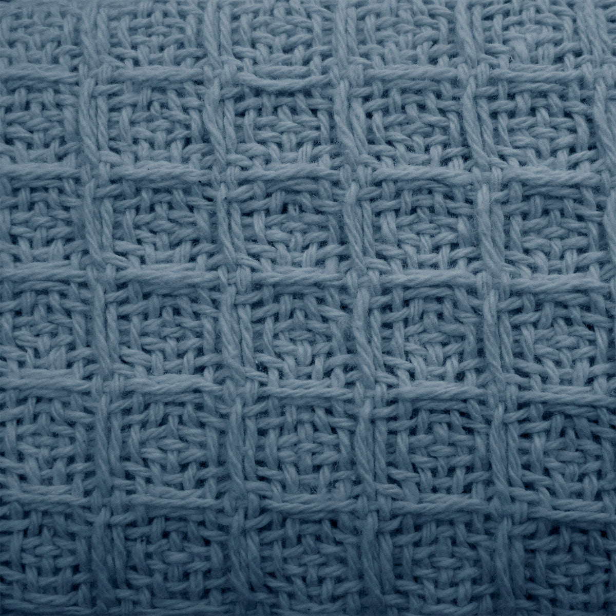 Cotton Waffle Blanket Dusk Blue Single