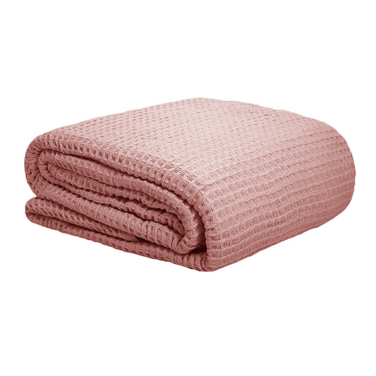 cotton-waffle-blanket-dusty-pink-queen at www.mallsonline.com.au