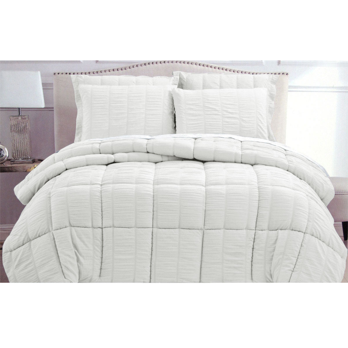 hotel-living-seersucker-comforter-set-king-white at www.mallsonline.com.au