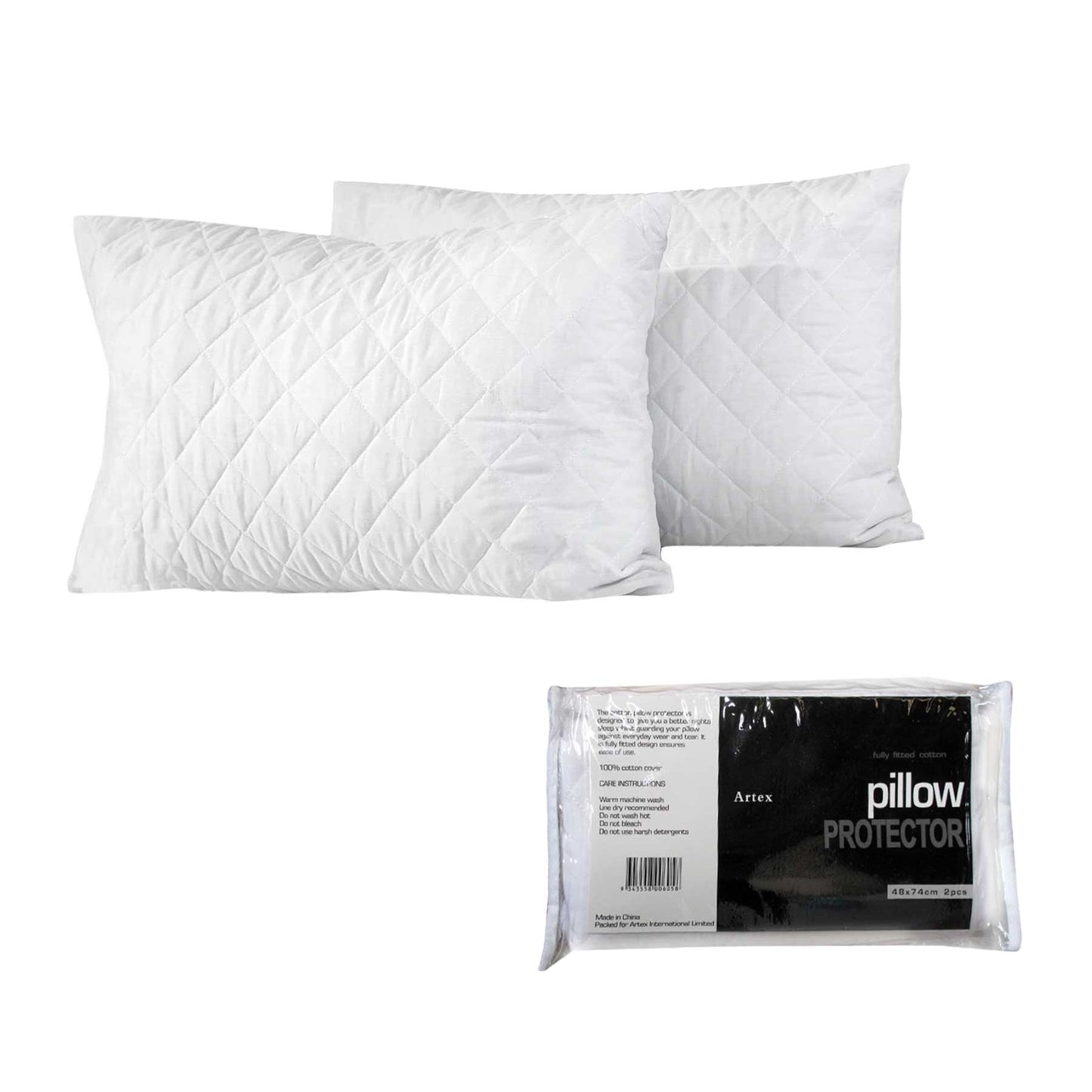 Artex Pair of Cotton Standard Pillow Protectors