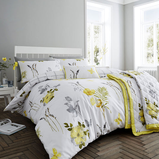 Flora Yellow Quilt Cover Set Super King