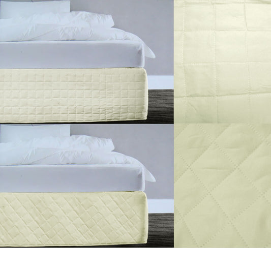 Random Pattern Quilted Valance Cream Queen