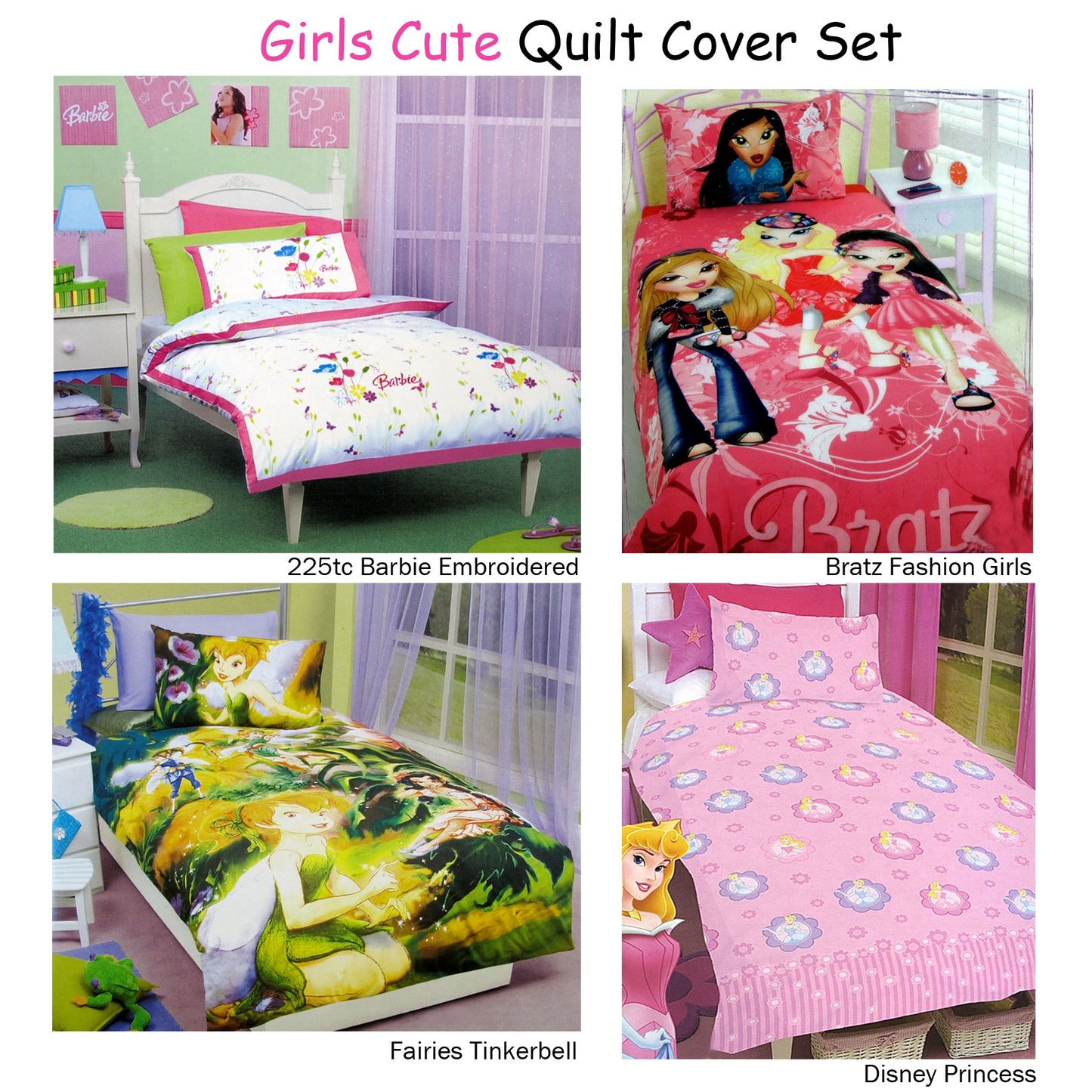 disney-barbie-embroidery-quilt-cover-set-single at www.mallsonline.com.au